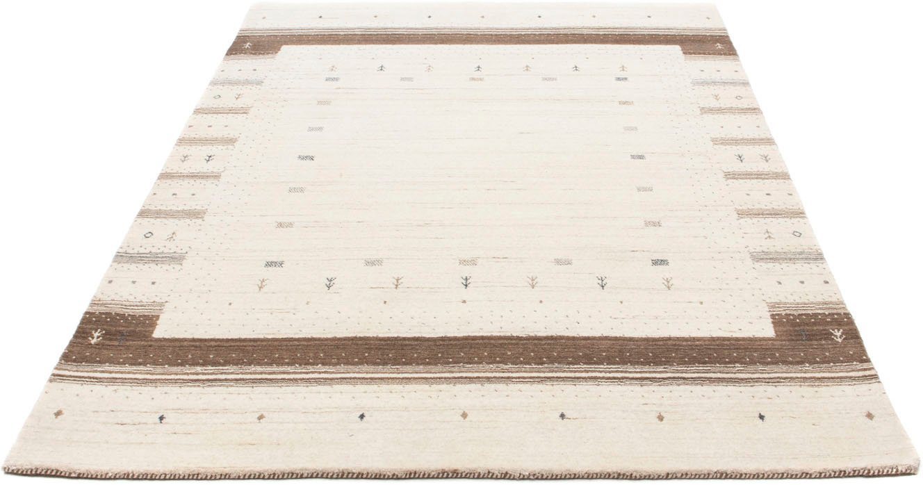 Wollteppich Loribaft Bordüre Beige 200 x 142 cm, morgenland, rechteckig, Höhe: 18 mm, Sehr weicher Flor von morgenland