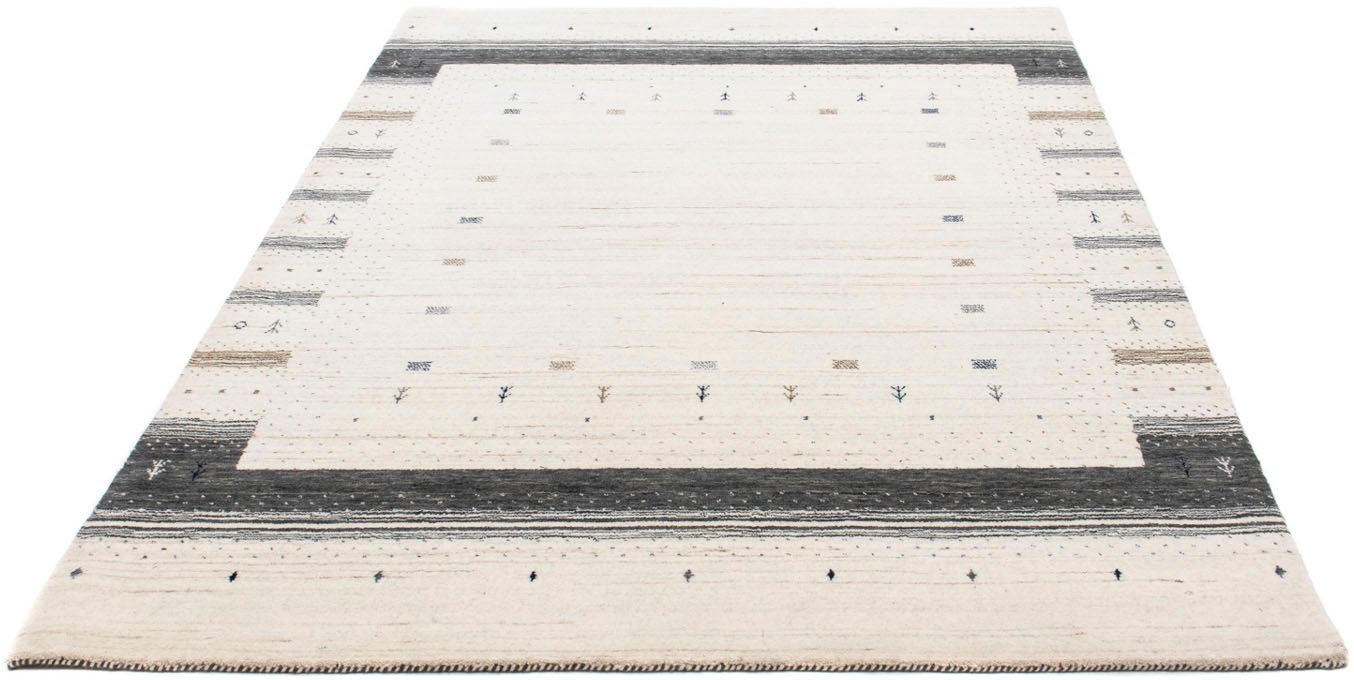 Wollteppich Loribaft Bordüre Beige 200 x 145 cm, morgenland, rechteckig, Höhe: 18 mm, Sehr weicher Flor von morgenland