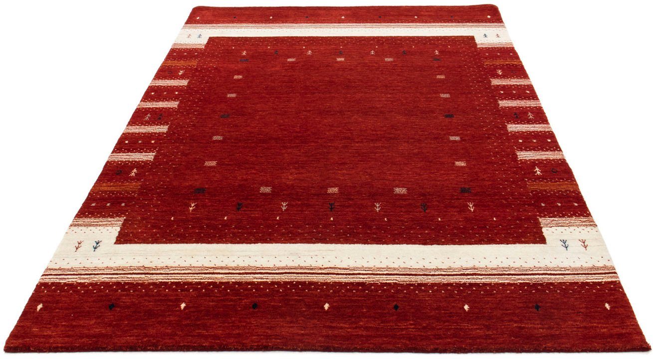 Wollteppich Loribaft Bordüre Rosso 203 x 141 cm, morgenland, rechteckig, Höhe: 18 mm, Sehr weicher Flor von morgenland