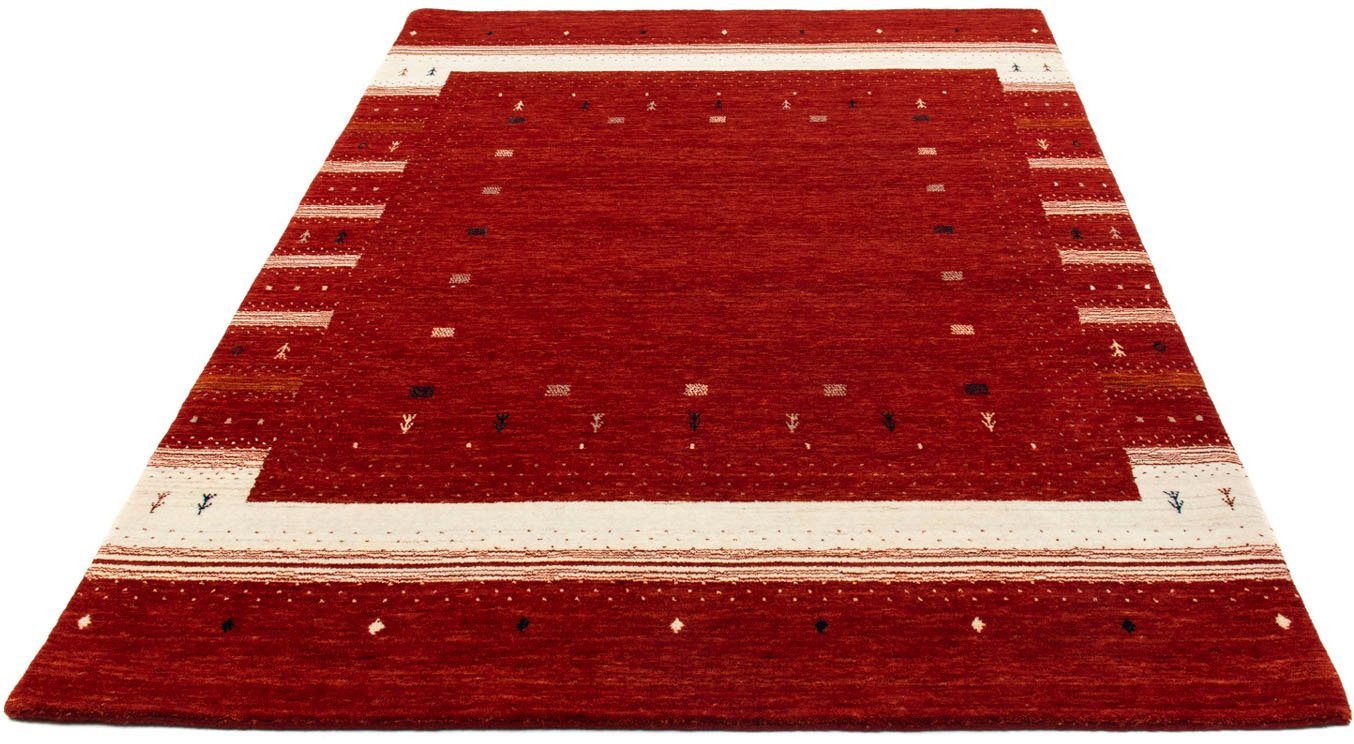 Wollteppich Loribaft Bordüre Rosso 204 x 142 cm, morgenland, rechteckig, Höhe: 18 mm, Sehr weicher Flor von morgenland