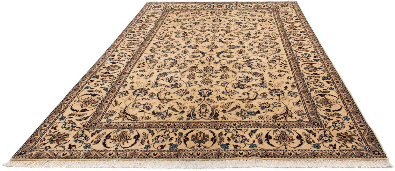 Wollteppich Nain 9la Blumenmuster Beige 297 x 200 cm, morgenland, rechteckig, Höhe: 6 mm, Unikat mit Zertifikat von morgenland