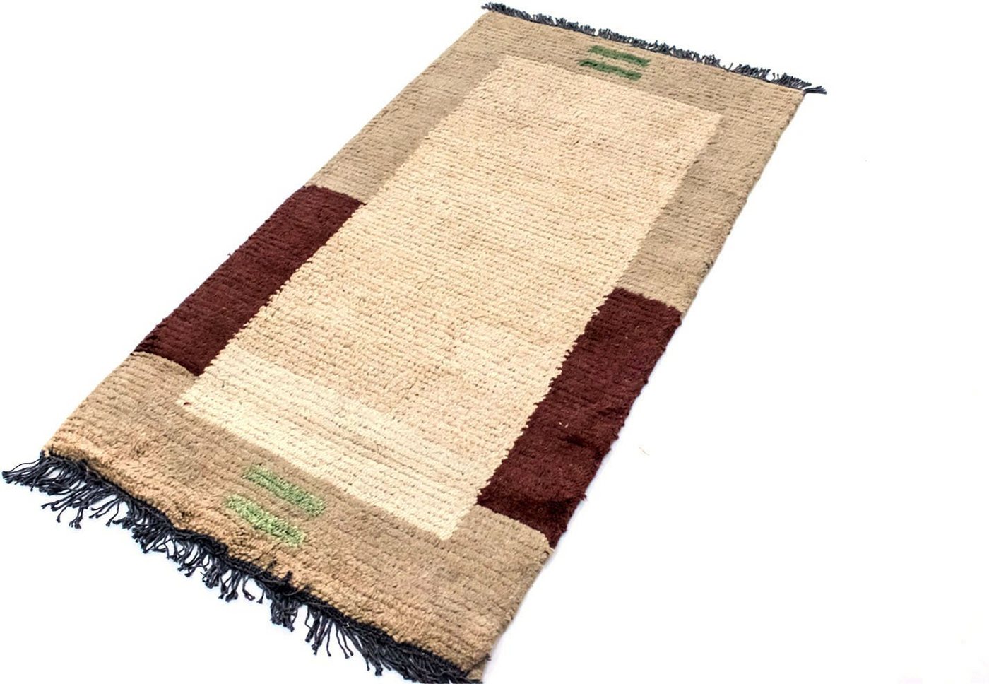 Wollteppich Nepal Teppich handgeknüpft beige, morgenland, rechteckig, Höhe: 18 mm, handgeknüpft von morgenland