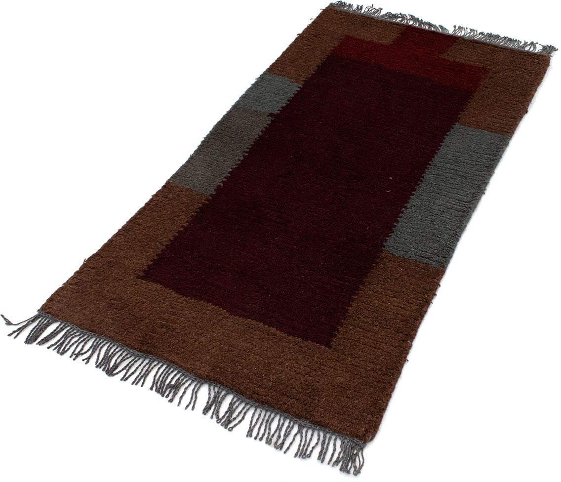 Wollteppich Nepal Teppich handgeknüpft braun, morgenland, rechteckig, Höhe: 18 mm, handgeknüpft von morgenland