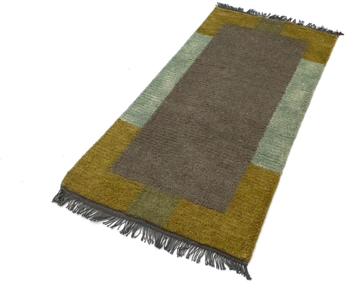 Wollteppich Nepal Teppich handgeknüpft grau, morgenland, rechteckig, Höhe: 18 mm, handgeknüpft von morgenland
