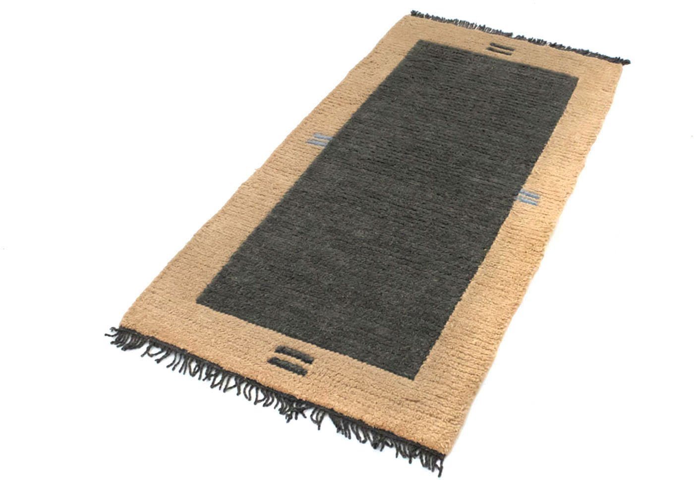Wollteppich Nepal Teppich handgeknüpft grau, morgenland, rechteckig, Höhe: 18 mm, handgeknüpft von morgenland