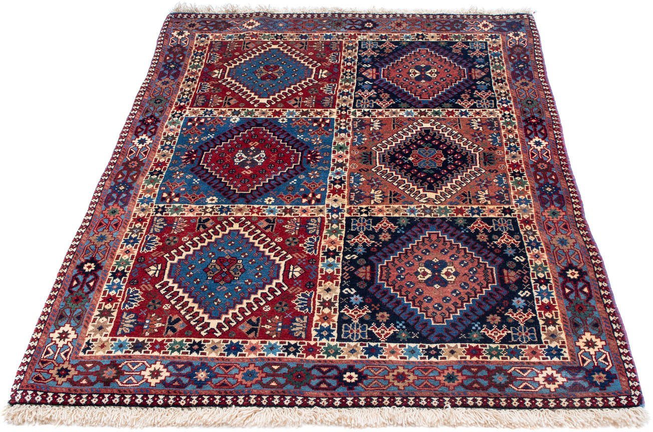 Wollteppich Yalameh Felder Blu scuro 154 x 102 cm, morgenland, rechteckig, Höhe: 10 mm, Handgeknüpft von morgenland