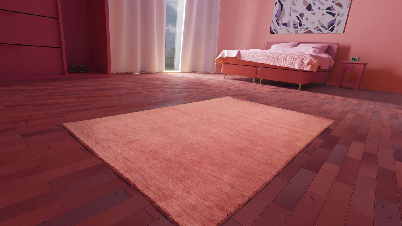 morgenland Wollteppich Uni - Gabbeh Teppich - Softy, rechteckig, Höhe: 1,6 mm, Gabbeh Optik, Uni Farben, reine Wolle, sehr weicher Flor, Wohnzimmer morgenland Wollteppich Uni - Gabbeh Teppich - Softy, rechteckig, Höhe: 1,6 mm, Gabbeh Optik, Uni Farben, reine Wolle, sehr weicher Flor, Wohnzimmer von morgenland
