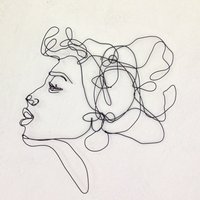 Kiss Profile Wire Wandkunst Frau Porträt Skulptur von morphingpot