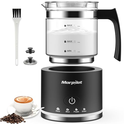 Morpilot Milchaufschäumer Elektrisch, 500ml 600W, 4 in 1 Milchschäumer für Heißer und Kalter, Spülmaschinenfest, Visuelles Glas, Latte-Design, Schwarz Morpilot Milchaufschäumer Elektrisch, 500ml 600W, 4 in 1 Milchschäumer für Heißer und Kalter, Spülmaschinenfest, Visuelles Glas, Latte-Design, Schwarz von morpilot