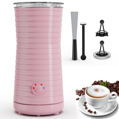 Morpilot Milchaufschäumer Elektrisch, Automatischer Milchaufschäumer 4 in 1, Geeignet für Heißen und Kalten Milchschaum Latte Cappuccino Macchiato - Rosa von morpilot