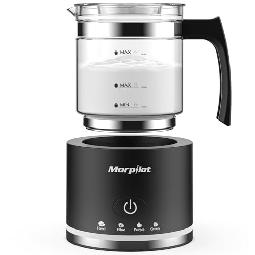 Morpilot Milchaufschäumer Elektrisch 130-500ml Schwarz von morpilot