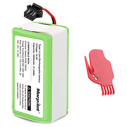 morpilot Ersatzakku für eufy RoboVac, 3200mAh Li-ion 14.6V Kompatibel mit G10 G20 G30 G35 G40 Hybrid, RoboVac 11 11S 11S MAX 15C 15T 25C 25C Max 30 30C 30 Max 35C, Tesvor X500 Akku, mit Bürste von morpilot