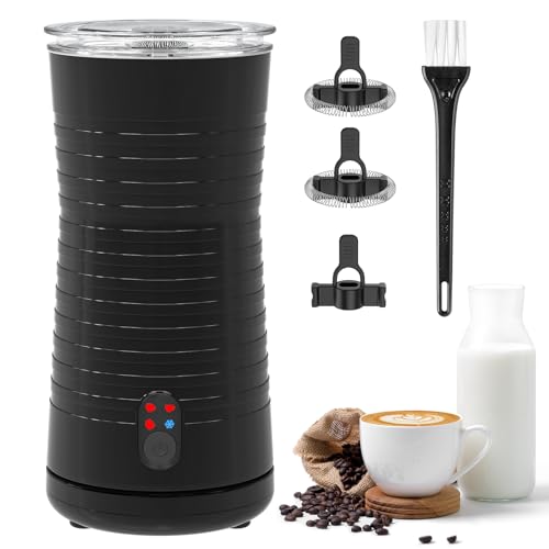 morpilot Milchaufschäumer Elektrisch 4-in-1, Milchschäumer für Heißer und Kalter Milchschaum Automatische, Warme Milch, Ergonomisches Design, Anti-Rutsch Design, 400W, 240ml, Schwarz von morpilot