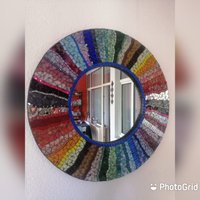Mosaikspiegel, Runder Handgefertigter Spiegel von mosaicandglassdesign