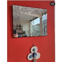 Rechteck Mosaik Spiegel, Silber Rechteck Mosaik Spiegel, Silber von mosaicandglassdesign
