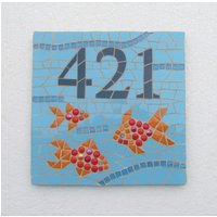 Mosaik Hausnummer, Personalisiert, Gemacht, Um Mit Vielzahl Von Größen, Farben Und Designs Erhältlich von mosaicsbyhippo