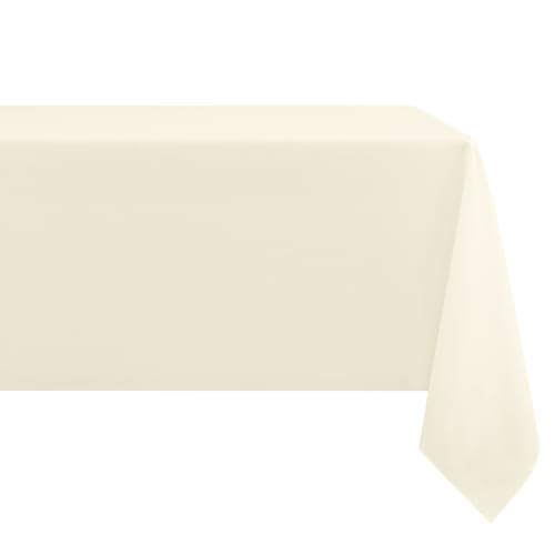 mosayt Tischdecke Abwaschbar Leinenoptik 140x180cm Tischtuch Lotuseffekt Leinendecke Fleckschutz Tischwäsche für Esszimmer, Garten, Hochzeiten, Beige von mosayt