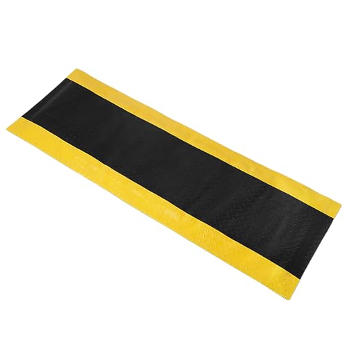 mosegor Anti-Ermüdungsmatte, 50 x 150 cm Stehmatte Arbeitsmatte mit gelbem Rand, PVC-Schaum Gewerbliche Fußmatten für Garagenwerkbank Küche von mosegor