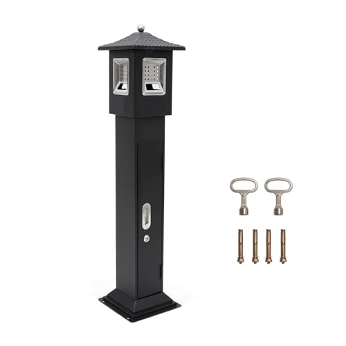 mosegor Gewerbe Mülleimer 120 cm Höhe, mülltonne aus Edelstahl mit Stahl Inneneimer, wasserdicht schließbar Abfallbehälter für draußen, 25x25x120 cm leicht zu reinigen, schwarz trash can von mosegor