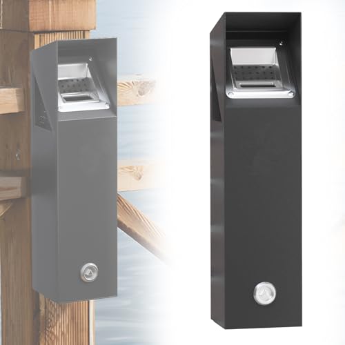 mosegor Küchenabfalleimer, Wandmontierter Mülleimer im Freien, 3 Seiten Öffnung Abfalleimer, Abfallsammler aus Stahl mit Schlüssel, für Terrasse Restaurants Hotels Pub Clubs 10x10x40 cm Ripple Schwarz mosegor Küchenabfalleimer, Wandmontierter Mülleimer im Freien, 3 Seiten Öffnung Abfalleimer, Abfallsammler aus Stahl mit Schlüssel, für Terrasse Restaurants Hotels Pub Clubs 10x10x40 cm Ripple Schwarz von mosegor
