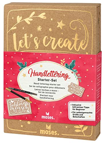 Handlettering Starter-Set | 2 Stifte in schwarz und Gold | 3 Motivkarten und 6 Geschenkanhänger Handlettering Starter-Set | 2 Stifte in schwarz und Gold | 3 Motivkarten und 6 Geschenkanhänger von moses