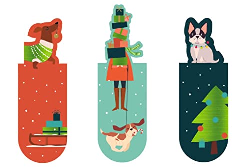 Magnetlesezeichen / bookmarker Weihnachts-Hunde | 3er Set | magnetisches Lesezeichen charmant illustriert von moses