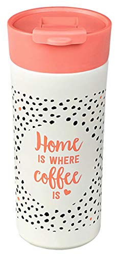 Moses 80661 Praktischer Thermobecher für Kaffee & Tee To Go | Kaffeebecher mit Deckel für unterwegs | 450ml Fassungsvermögen | cook & STYLE Isolierbecher | In weiß, 18/8 Edelstahl von moses
