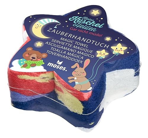 moses Kleine Kuschelhelden Zauberhandtuch | mit fröhlichem Tier-Motiv | Magisches Handtuch mit Überraschungseffekt | Mitbringsel für den Kindergeburtstag von moses
