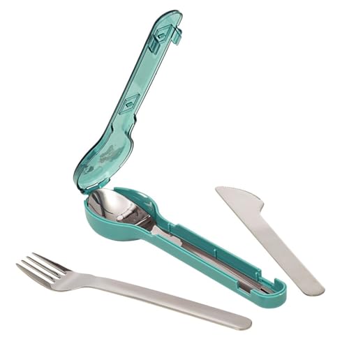 moses. Besteckset to go, Reisebesteck aus Edelstahl, Outdoor & Camping Besteck-Set mit Aufbewahrungsbox, spülmaschinengeeignet, Türkis von moses