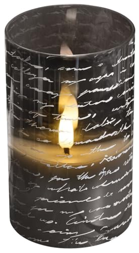 moses. libri_x LED-Kerze Poesielicht – warmweißes Flackerlicht mit 3 Helligkeitsstufen und Timer-Funktion, in dekorativem Glasdesign von moses