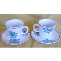 Noritake Abteilung Daisy 2 Tasse Und Untertasse Sets von mossweed