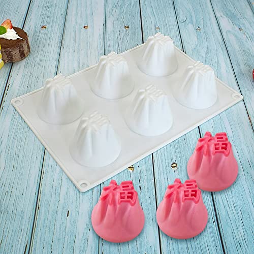 mostsom Silikonform für Süßigkeiten, 6 Mulden, perfekt für Gelee, dunkle Schokolade, Mini-Erdnussbutterbecher (Charakter FU E) von mostsom