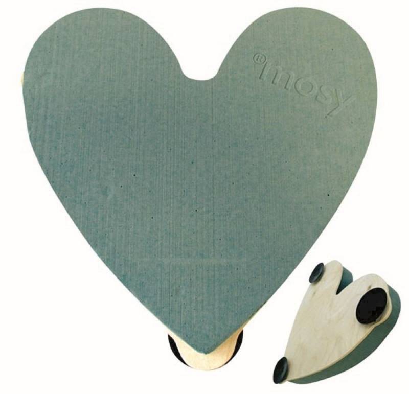 mosy Bastelfilz Autoherz 40 cm mit 3 Saugnäpfen, Autodeko Hochzeit, Blumen-Gesteck, Autoschmuck, Autogesteck, Blumen-Gestecke, Steckschaum, Steckmasse von mosy