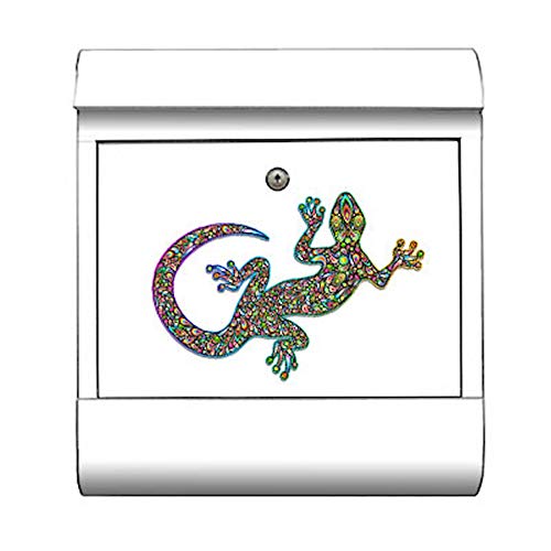 motivX-Ideenwerkstatt Briefkasten Kombi Wandbriefkasten mit Motiv Bunter Gecko von motivX