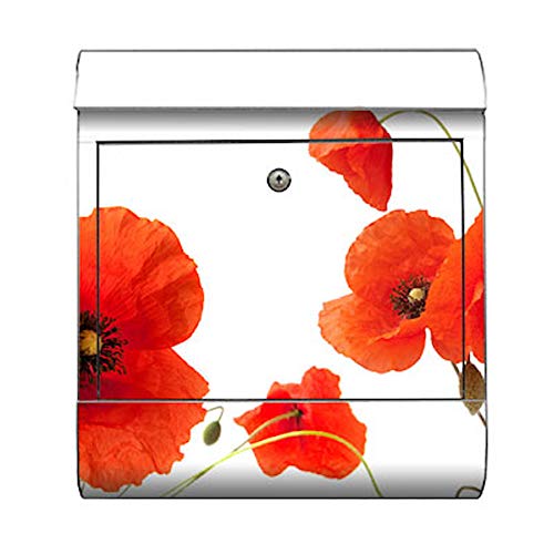 motivX-Ideenwerkstatt Briefkasten Kombi Wandbriefkasten mit Motiv Mohnblumen von motivX