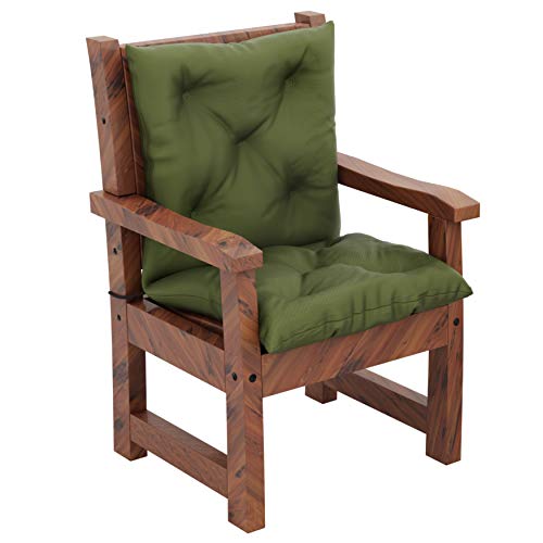 MOLTICO Stuhlkissen Sitzkissen und Rückenkissen für Stühle Sessel Wasserdicht - Indoor und Outdoor - 100x50x10 cm - Grün von moto-MOLTICO