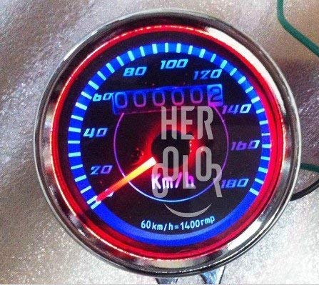 Motorrad Dual LED Kilometerzähler Tachometer 60mm von NO BRAND