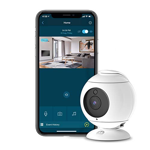 Motorola FOCUS 89 | 1080p Full HD Home-Überwachsungskamera | WLAN Überwachung via Smartphone für zuhause | Zwei-Wege-Kommunikation, Schwenken, Neigen und Zoomen, Sound- Bewegungs und Temperaturalerts von Motorola