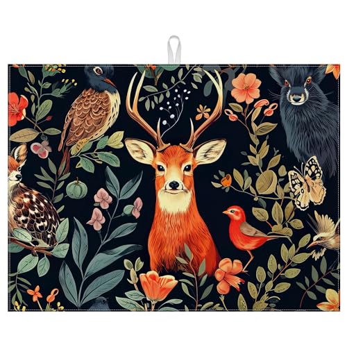 Abtropfmatte für Küchentheke, Wildtiere, saugfähig, wendbar, 45,7 x 61 cm Abtropfmatte für Küchentheke, Wildtiere, saugfähig, wendbar, 45,7 x 61 cm von mountanlly
