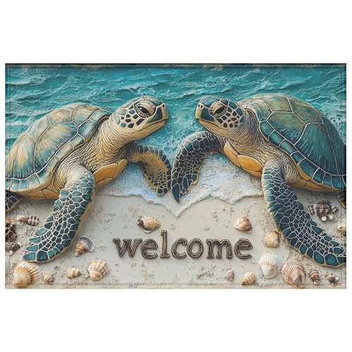 Fußmatte mit Meeresschildkrötenmotiv, für Eingangsbereich, Außenbereich, Küche, Badezimmer, Dekoration, 43,2 x 73,7 cm Fußmatte mit Meeresschildkrötenmotiv, für Eingangsbereich, Außenbereich, Küche, Badezimmer, Dekoration, 43,2 x 73,7 cm von mountanlly