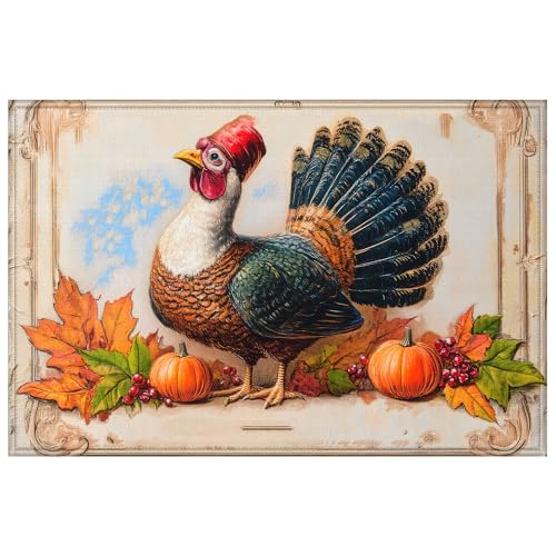 Fußmatte mit Türkeimotiv, Herbst-Kürbis-Eingang, Fußmatte, Teppiche für Eingangsbereich, Outdoor, Innenbereich, Küche, Badezimmer, Dekoration, 43,2 x 73,7 cm Fußmatte mit Türkeimotiv, Herbst-Kürbis-Eingang, Fußmatte, Teppiche für Eingangsbereich, Outdoor, Innenbereich, Küche, Badezimmer, Dekoration, 43,2 x 73,7 cm von mountanlly