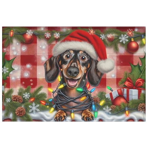 Lustige Hunde-Fußmatte, Weihnachten, Willkommens-Eingang, Fußmatte, Teppiche für Eingangsbereich, Outdoor, Innenbereich, Küche, Badezimmer, Dekoration, 43,2 x 73,7 cm Lustige Hunde-Fußmatte, Weihnachten, Willkommens-Eingang, Fußmatte, Teppiche für Eingangsbereich, Outdoor, Innenbereich, Küche, Badezimmer, Dekoration, 43,2 x 73,7 cm von mountanlly