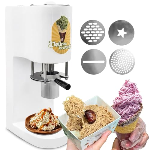 moupeaktain Kommerzielle Spaghetti-Eismaschine, 80-W-Eispresse, 0,42-L-Trichter Aus Edelstahl, 4 Nudelformen, Für Eisdielen Und Dessertläden moupeaktain Kommerzielle Spaghetti-Eismaschine, 80-W-Eispresse, 0,42-L-Trichter Aus Edelstahl, 4 Nudelformen, Für Eisdielen Und Dessertläden von moupeaktain
