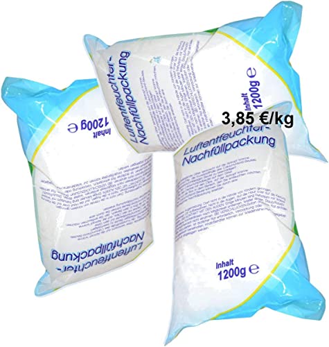 3 Nachfüllpackungen 1,2 kg für Raumentfeuchter - verhindert Schimmel, Moder, üble Gerüche, Stockflecken - Raum-Entfeuchter von move
