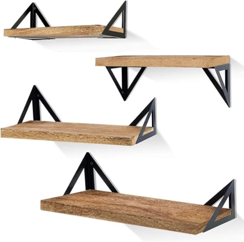 MOXLY Schweberegale, rustikales Mangoholz, Wandregale für Badezimmer, Küche, Schlafzimmer, Wohnzimmer, robuste Wandmontage, Aufbewahrungs- und Dekorregale mit Metallhalterungen, einfache Installation MOXLY Schweberegale, rustikales Mangoholz, Wandregale für Badezimmer, Küche, Schlafzimmer, Wohnzimmer, robuste Wandmontage, Aufbewahrungs- und Dekorregale mit Metallhalterungen, einfache Installation von moxly