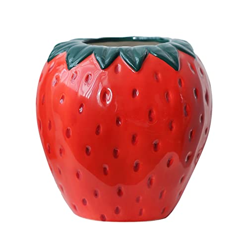 Erdbeer Vase Rote Keramik Vasen dekorative Vase für dänische Pastellzimmer von mozhixue