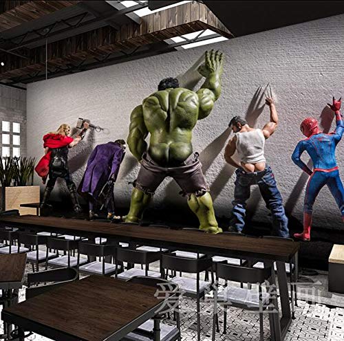 Fototapete Tapete 3D Tapetenwand Marvel Avengers Seamless Wandbild Net Cafe Bar Hintergrundbild Ktv Internet Cafe Hulk Spiderman Hintergrundbild-20mx14m von mqlerry wallpaper