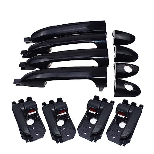 Auto-Außentürgriff Schwarz Beige Chrom / Passend for Kia Spectra Spectra5 Cerato 2004-2009 Außen Innen Vorne Hinten Links Rechts Türgriff Fahrer & Beifahrer Auto Außentürgriff Fahrertür(Black 8pcs Kit von mraznlbm