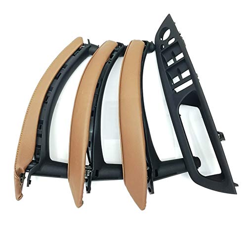 Auto-Innenraum-Türgriff RHD-Armlehne for die Innentür des rechten Fahrers, Leder-Zuggriff, komplettes Set / passend for BM-W X5 X6 E70 E71 E72 2007–2013 Autotürgriff Auto vorne Links(RHD Brown 7pcs) von mraznlbm