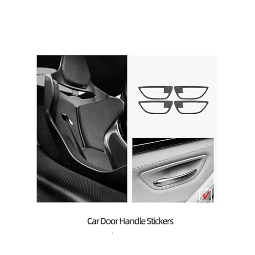 mraznlbm Auto-Innenraum-Türgriff 4 Stück/Passend for BMW F10 F18 Serie 5 Aus Alcantara Autotürgriff Zierrahmen M Performance Aufkleber Innenzubehör Autotürgriff Auto vorne Links(Black 9002) von mraznlbm